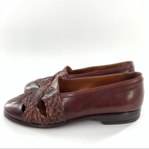 R Martegani mens loafers size 9 brown Italian leather vintage 90s Grandpacore main image 8